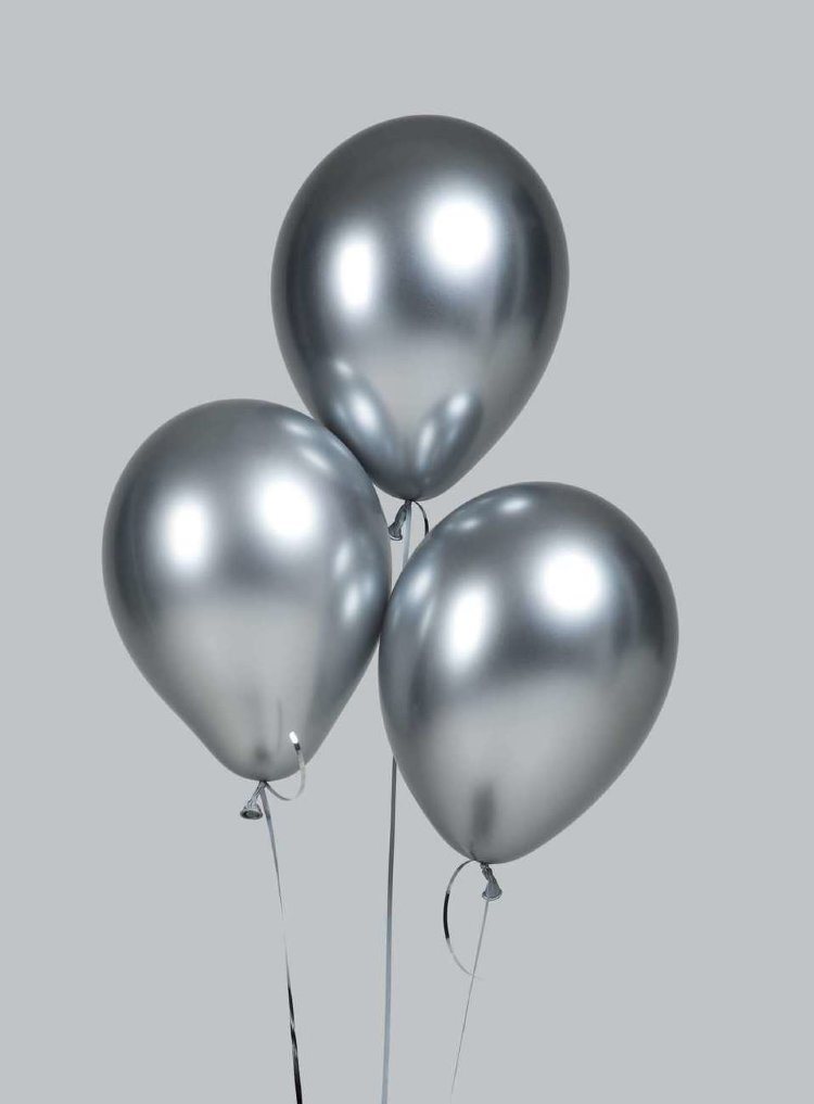 Воздушные шары хром, цвет серебро