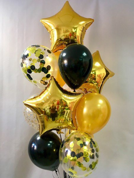 Сэт №3 Воздушные шары в цвете черный +золото
