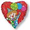 Шар сердце с рисунком, клоун с шарами, 46см