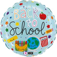 Фольгированный шар круг "back to school"